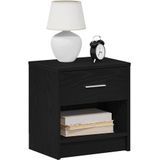vidaXL Nachtkastje met lade 39x28x41 cm zwart