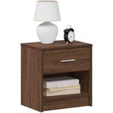 vidaXL Nachtkastje met lade 39x28x41 cm bruin eikenkleurig