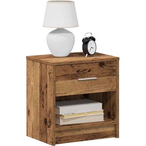 vidaXL Nachtkastjes 2 st met lade 39x28x41 cm oud houtkleurig