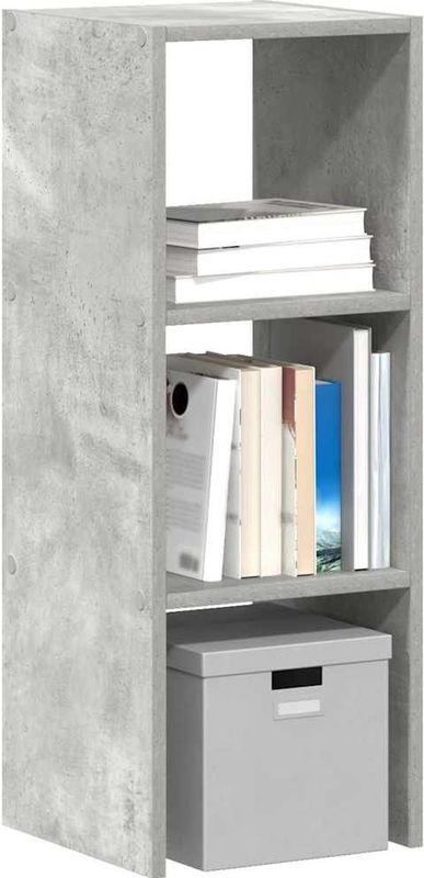 vidaXL - Boekenkast - stapelbaar - 30x30x80 - cm - bewerkt - hout - betongrijs