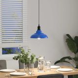 vidaXL Hanglamp - Verstelbaar - Donkerblauw - Metaal - Ø31 cm