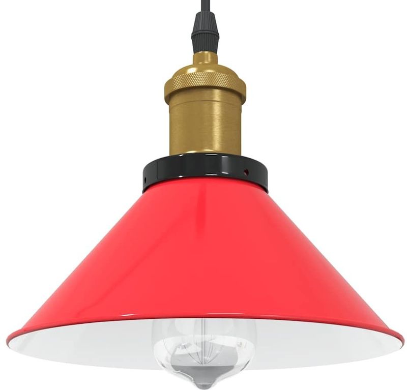 vidaXL - Hanglamp - Glanzend Rood - Metaal - Verstelbare Hoogte - E27