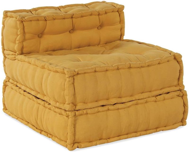 Pouf Modular Gelb 70x70x54 cm Stoff Vidaxl