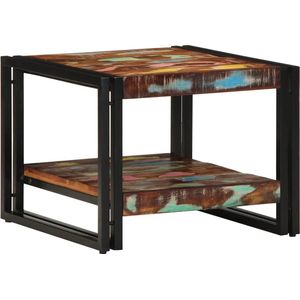 vidaXL Couchtisch Mehrfarbig 50x50x38 cm Altholz Massivholz