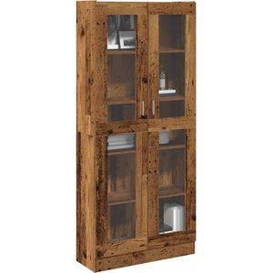 vidaXL Hoge kast 82,5x30,5x185 cm bewerkt hout oud houtkleurig
