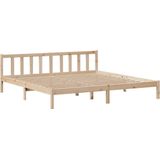 vidaXL Bed met boekenkast zonder matras massief grenenhout 200x200 cm