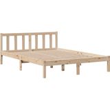 vidaXL - Bed - met - boekenkast - zonder - matras - massief - grenenhoutx200 - cm