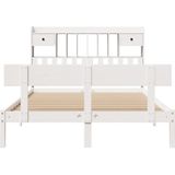 vidaXL - Bed - met - boekenkast - zonder - matras - grenenhout - witx200 - cm