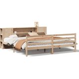 vidaXL - Bed - met - boekenkast - zonder - matras - massief - grenenhout - 180x200 - cm