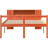 vidaXL - Bed - met - boekenkast - zonder - matras - hout - wasbruinx200 - cm