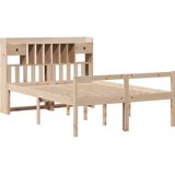 vidaXL - Bed - met - boekenkast - zonder - matras - massief - grenenhout - 140x200 - cm