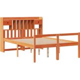 vidaXL - Bed - met - boekenkast - zonder - matras - grenenhout - wasbruinx200 - cm