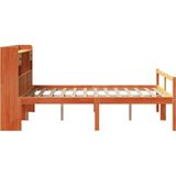 vidaXL - Bed - met - boekenkast - zonder - matras - grenenhout - wasbruinx200 - cm