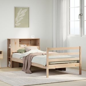 vidaXL - Bed - met - boekenkast - zonder - matras - massief - grenenhout - 75x190 - cm
