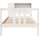 vidaXL Bed met boekenkast zonder matras grenenhout wit 90x200 cm