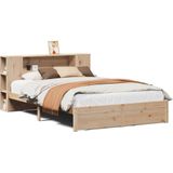 vidaXL Bed met boekenkast zonder matras massief grenenhout 140x200 cm