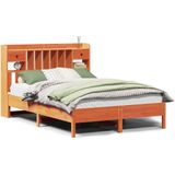 vidaXL Bed met boekenkast zonder matras grenenhout wasbruin 140x190 cm