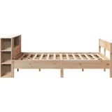 vidaXL Bed met boekenkast zonder matras massief grenenhout 140x190 cm