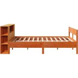 vidaXL - Bed - met - boekenkast - zonder - matras - grenenhout - wasbruin - 140x190 - cm