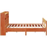 vidaXL Bed met boekenkast zonder matras grenenhout wasbruin 180x200 cm
