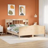 vidaXL Bed met boekenkast zonder matras massief grenenhout 200x200 cm