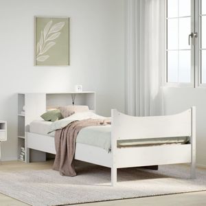 vidaXL Bedframe zonder matras massief grenenhout wit 90x190 cm
