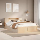 vidaXL Bedframe - Massief Grenenhout - 140x200 cm - Zonder Matras