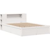 vidaXL Bedframe zonder matras massief grenenhout wit 120x190 cm
