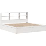 vidaXL - Bedframe - zonder - matras - massief - grenenhout - wit - 180x200 - cm