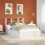vidaXL - Bedframe - zonder - matras - massief - grenenhout - witx200 - cm