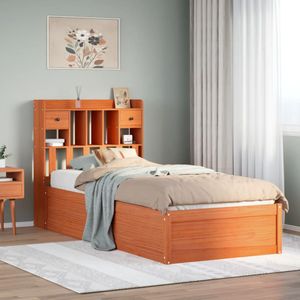 vidaXL Bedframe zonder matras massief grenenhout wasbruin 100x200 cm