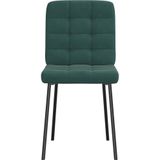 vidaXL Eetkamerstoelen 2 st fluweel donkergroen