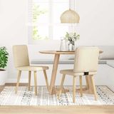 Esszimmerstühle 2 Stk. Creme Stoff Vidaxl