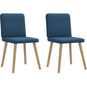 vidaXL Eetkamerstoelen 2 st stof blauw