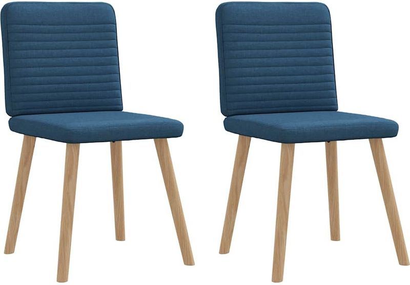 vidaXL Esszimmerstühle 2 Stk. Blau Stoff