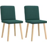 vidaXL Eetkamerstoelen 2 st stof donkergroen