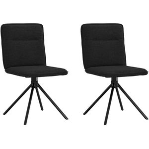 vidaXL Esszimmerstühle 2 Stk. Schwarz Stoff