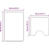 vidaXL 2-delige Badmattenset - Crèmekleurig - Polypropeen - Anti-slip