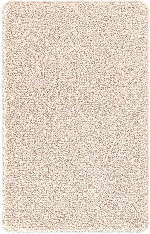 vidaXL 2-delige Badmattenset - Crèmekleurig - Polypropeen - Anti-slip