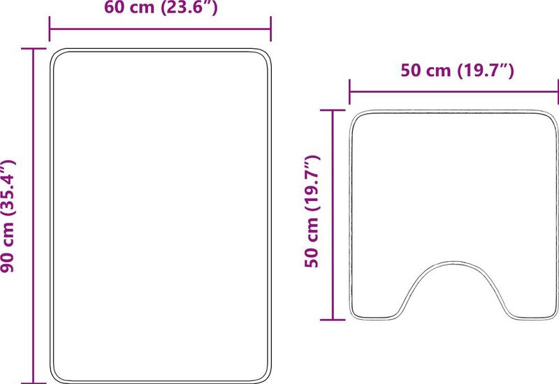 vidaXL 2-delige Badmattenset - Blauw - Polypropeen - Antislip
