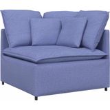 vidaXL Modulares Sofa mit Kissen Stoff Jeansblau