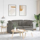 vidaXL - Modulaire - bank - met - kussens - corduroy - stof - lichtgrijs