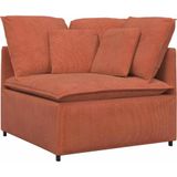 vidaXL Modulaire bank met kussens corduroy stof rood oranje