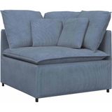 vidaXL Modulares Sofa mit Kissen Cordstoff Blau