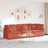 Modulares Sofa mit Kissen Cordstoff Rot Orange vidaXL