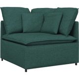 vidaXL Modulares Sofa mit Fußhocker Kissen Stoff Dunkelgrün