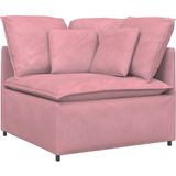 Vidaxl - Modulares Sofa mit Fußhocker Kissen Samt Rosa