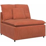 vidaXL Modulares Sofa mit Fußhocker Kissen Cordstoff Rot Orange