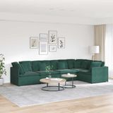 Vidaxl - Modulares Sofa mit Kissen Samt Dunkelgrün