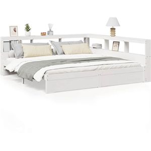 Bed van 160 x 200 cm, gevoerd bed met USB-oplaadpoort, met hydraulische